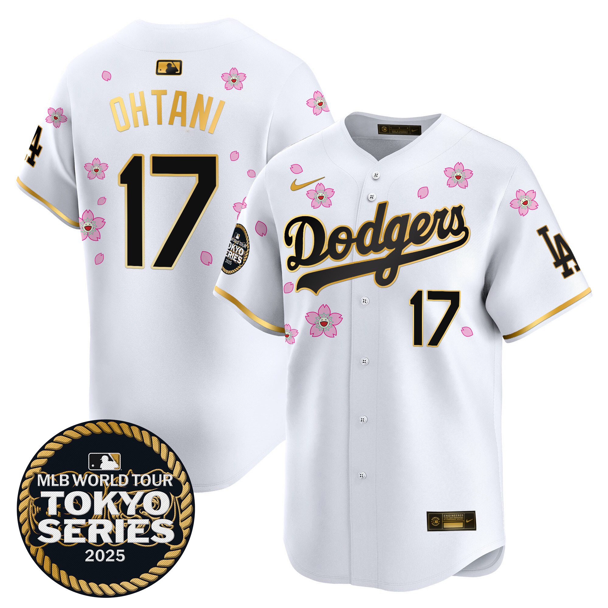 Men Los Angeles Dodgers 17 Ohtani Tokyo Series white Limited Stitched 2025 Jersey style 8